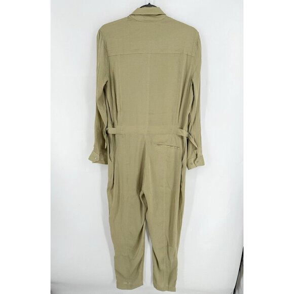 ATM Anthony Thomas Melillo Jumpsuit Satin Utility in Green Putty Women’s S EUC - Picture 6 of 10